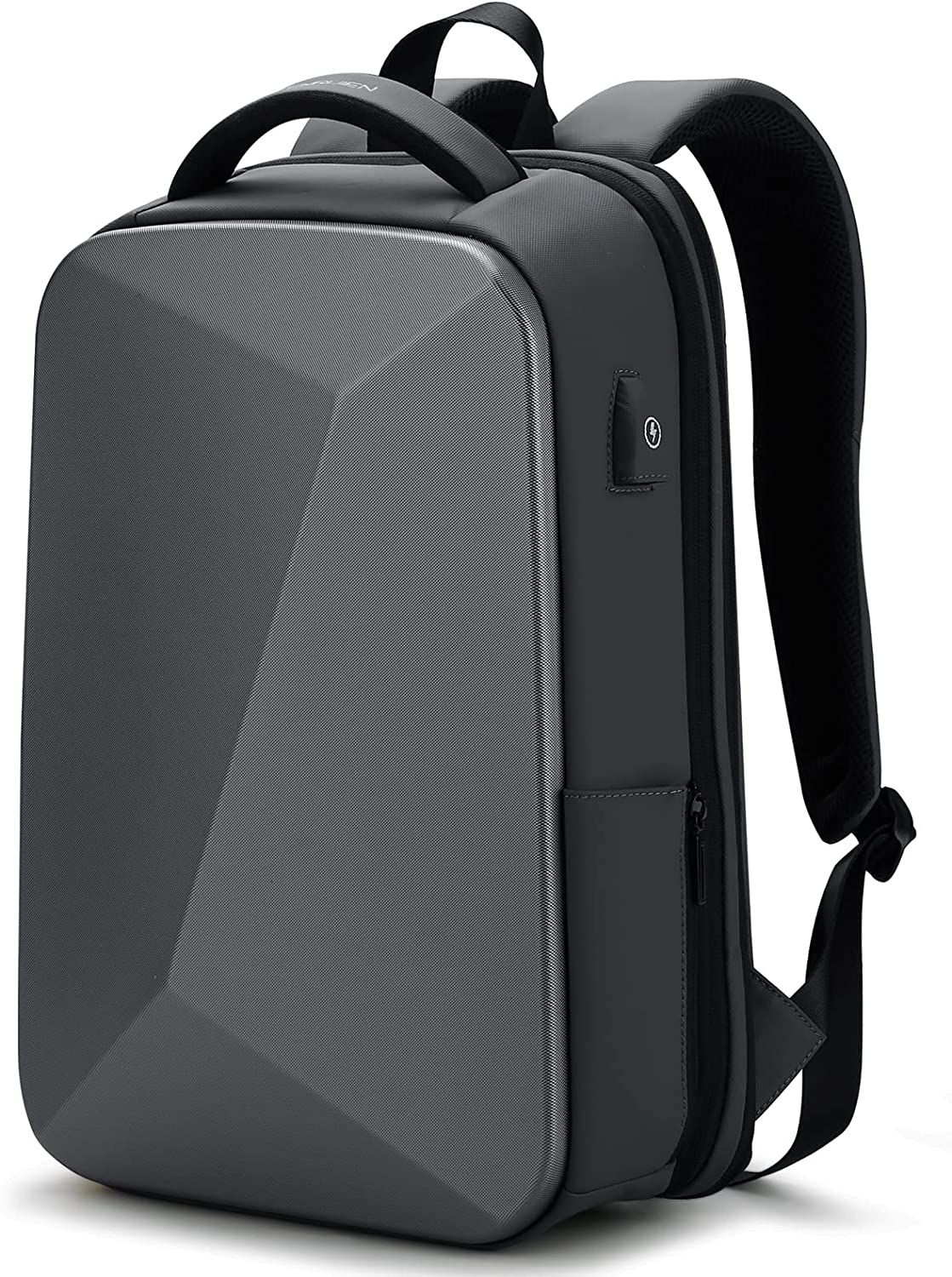 FENRUIEN Anti Theft Laptop Backpack for Men, Expandable Waterproof Hardshell Backpack with USB Port, Black Business Travel Computer Bag 15.6 Inch - Image 1